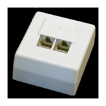 Elektrická zásuvka DATACOM STP dvojzásuvka Cat5e nad omítku 45 st.