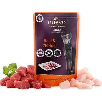 Krmivo pro kočku Nuevo kočka kapsa adult kuře a hovězí 85g (min. odběr 16 ks)