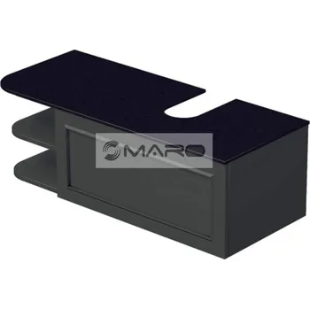 Koupelnový nábytek Smart50 Grifel Skříňka pod umyvadlovou mísu, s 1 zásuvkou, s výřezem U, závěsná, odklad L, 91,5 x 36,2 x 50 cm, zelená, GRIF1 90 1Z RAD L 408