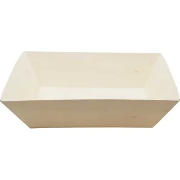 Jednorázové nádobí Miska dřevěná (z dýhy) 20x12,5x4 cm/ 12ks