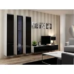 Cama Obývací skříň sestava VIGO 2 bílá/černý lesk