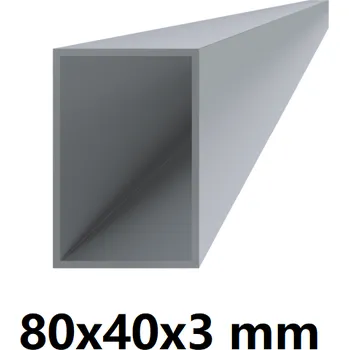 Stavební profil Obdélníkový hliníkový jekl 80x40x3 mm