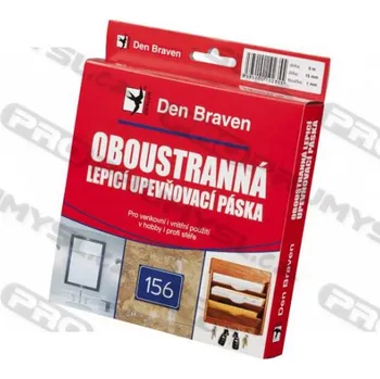 Lepicí páska Den Braven Oboustranně lepicí upevňovací páska v návinech rolí - 15 x 1 mm x 10 m bílá _B5201RL