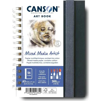 Canson Mixed Media Artist Book v kroužkové vazbě A5 (14,8 x 21), 300g, 28 listů