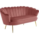 Luxusní pohovka, růžová / zlatá, styl Art-deco, NOBLIN