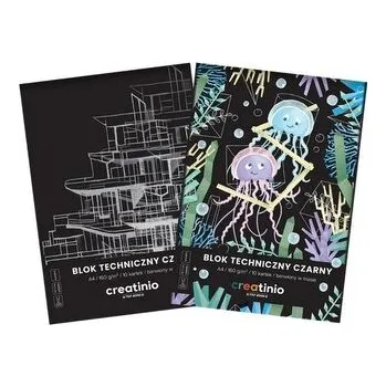 Set školních potřeb Blok techniczny czarny A4/10K Creatino (10szt)