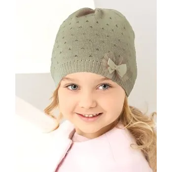 Kojenecký body AJS Háčkovaná čepička s kamínky Mašlička, šedá Velikost koj. oblečení: 62/68 (3-6m)