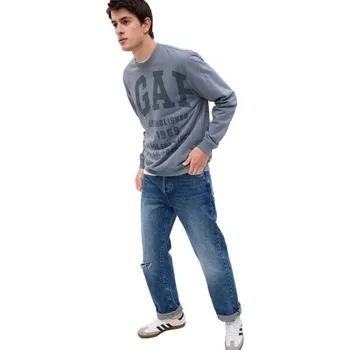 Pánská móda Pánská mikina GAP TONAL PLACED CREW XXL Modrá