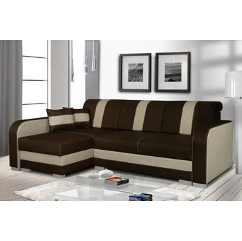 Sedací souprava Falco Rohová sedací souprava Costa, rozkládací s úložným prostorem, levá, hnědá, béžová/Twist 8/3