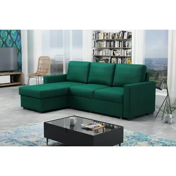 Sedací souprava Falco Rohová sedací souprava Tomáš, rozkládací s úložným prostorem, zelená/Kronos 19