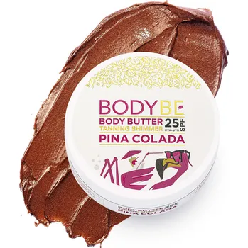 Přípravek na opalování BODYBE Opalovací máslo SPF 25 s třpytivým efektem - Piña Colada - 145g