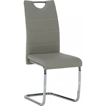 Jídelní židle Pohupovací jídelní židle ABIRA NEW světle šedá ekokůže/chrom