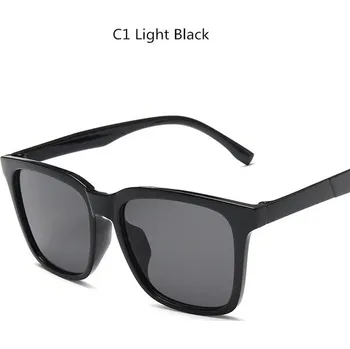 Pánské čtvercové sluneční brýle s UV ochranou - Světle černá