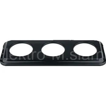 vypínač VINTAGE 3 rámeček černá hranatá keramika K2-S463