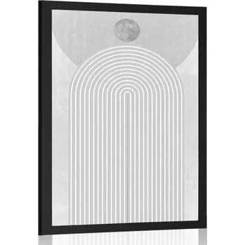 Plakát Dovido Plakát moderní šedá duha Mid-Century