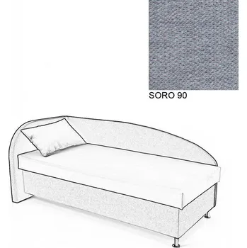 Postel Čalouněná postel AVA NAVI, s úložným prostorem, 90x200, levá, SORO 90