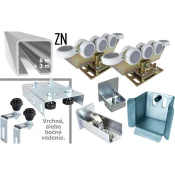Sada pro výrobu samonosných posuvných vrat do šířky průjezdu 6,5 m, s pozinkovaným C-profilem 80x80x5 (SADA-06-ZN)