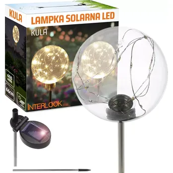 Dekorativní svítidlo Interlook FLD-29-W | Solární zahradní lampa Sphere LED | 66 cm, 600 mAh