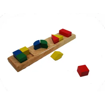 puzzle pro nejmenší Moyo Montessori Různobarevné cihly, 4 základní tvary