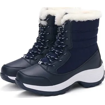 Pánská zimní obuv Unisex zimní boty sněhule s kožíškem Barva: Tmavě Modrá, Velikost: 41