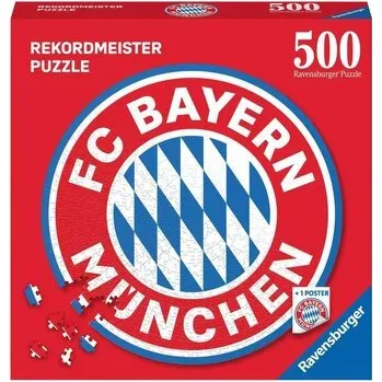 Puzzle RAVENSBURGER Kulaté puzzle FC Bayern Logo 500 dílků