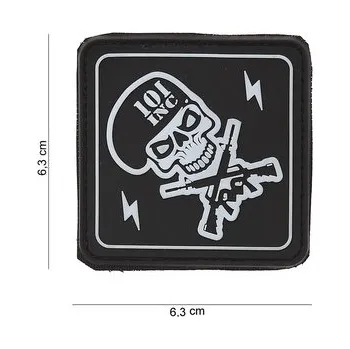 Nášivka Gumová nášivka 101 Inc Skull Guns - černá