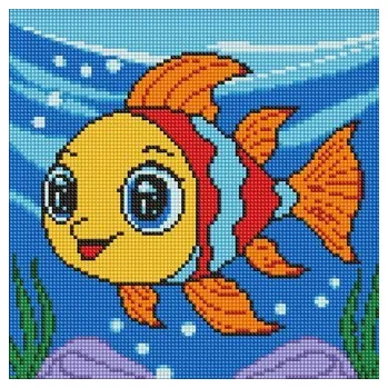 Set školních potřeb Diamentowa mozaika bez ramy - Marzycielska rybka