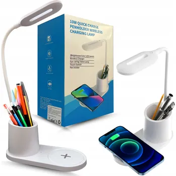 Stojací lampa Interlook WD-T03-WHITE | Stolní LED lampa s indukční nabíječkou | Bílý