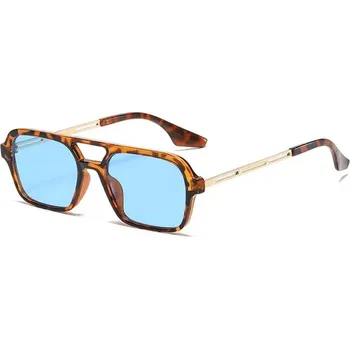 Unisex sluneční brýle pilotky - Leopardí modrá