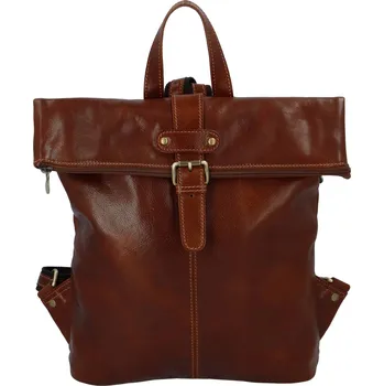 Kabelka Kožený batoh hnědý - Delami Vera Pelle Cardony hnědá