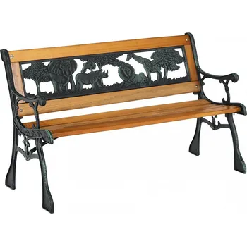 Zahradní lavice Dětská lavička NADAZA, přírodní/černý kov