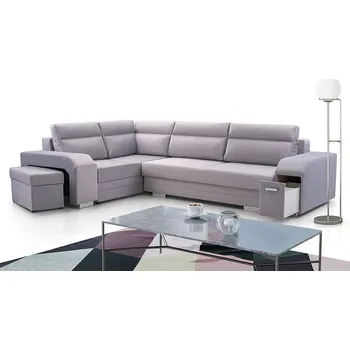 Sedací souprava Falco Rohová sedací souprava ALVIN rozkládací s úložným prostorem, levá, šedá Monolith 84