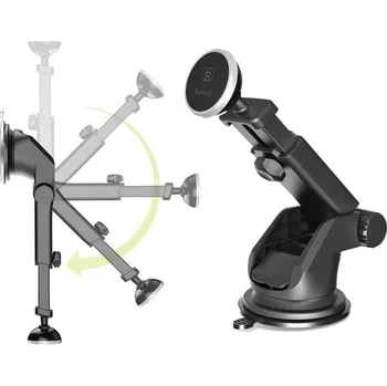 Držák do auta Interlook PSI-M029 | Magnetický držák telefonu do auta | teleskopický stativ | na čelním skle Černý