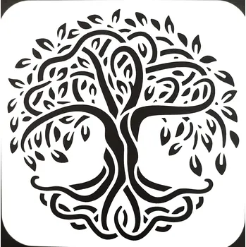 Plastová šablona, STROM, 15x15cm, 1 kus