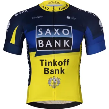 cyklistický dres BONAVELO Cyklistický dres s krátkým rukávem - SAXO BANK TINKOFF - modrá/žlutá