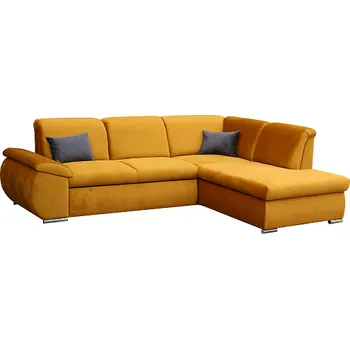 Sedací souprava CARO Levá - sedací souprava , látka HOŘČICOVÁ Kronos 1/polštářky Kronos 34-tm. šedá(FE) kolekce - "E" (K250) NOVÁ AKČNÍ LÁTKA