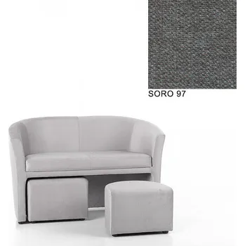 Křeslo Dvoumístné klubové křeslo AVA HOLGER II, s taburetkami, SORO 97