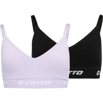 Podprsenka Dívčí sportovní podprsenka Lotto LIANI 2PACK 116/122 Fialová, Černá, Bílá