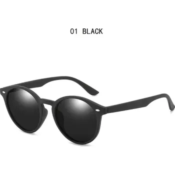 Stylové kulaté sluneční brýle se zrcadlovým efektem UV400 - 01 ČERNÁ