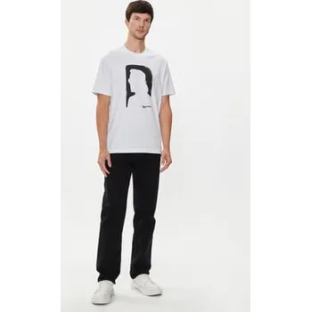 Pánské tričko Karl Lagerfeld Jeans T-Shirt 245D1709 Bílá Regular Fit L