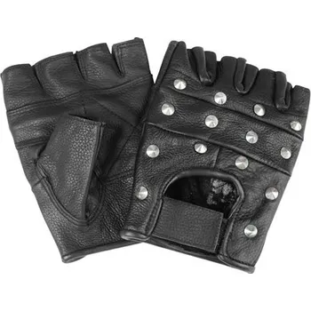 Rukavice MIL-TEC Rukavice BIKER bez prstů s nýtky ČERNÉ XL ČERNÁ - BLACK