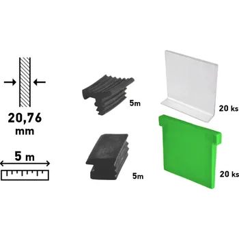 Sada nářadí Sada příslušenství pro ukotvení skla o tloušťce 20,76 mm do 5 m dlouhého profilu