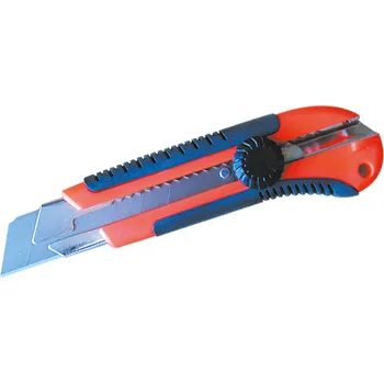 Pracovní nůž XTLINE Nůž ulamovací pogumovaný, šroubová aretace | 25 mm, SK5 - P107019