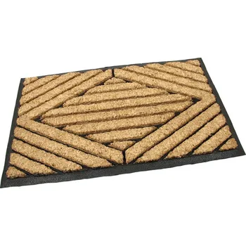 Rohožka Kokosová čisticí venkovní vstupní rohož FLOMA Rectangle - Stripes - délka 45 cm, šířka 75 cm, výška 2,2 cm