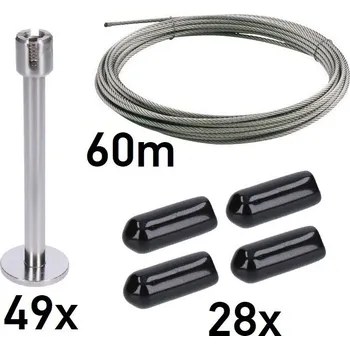 Opora na rostlinu Sada pro vytvoření zelené stěny 3000x3000mm, 4mm drát, nerezová ocel