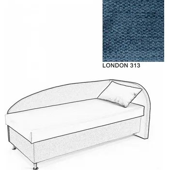 Postel Čalouněná postel AVA NAVI, s úložným prostorem, 90x200, pravá, LONDON 313