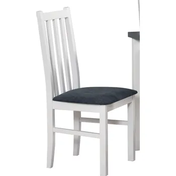 Jídelní židle BOSANOVA 10 (BOSS 10) - jídelní židle bílá/nová látka grafitová č.2B=Soro 97 - kolekce "DRE" (K150-Z)