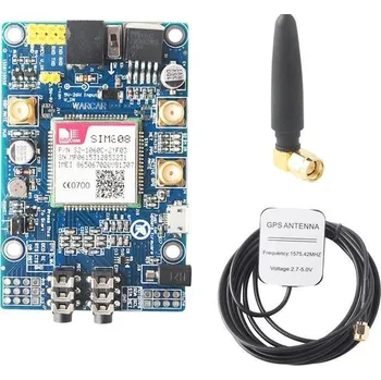 Síťový kabel GSM GPRS GPS modul SIM808 s anténou pro Arduino a Raspberry Pi