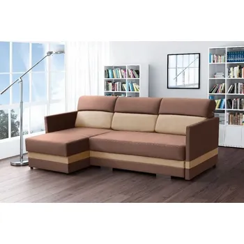 Sedací souprava Falco Rohová sedací souprava Berry, rozkládací s úložným prostorem, levá, hnědá/béžová Casablanka 2307/2304