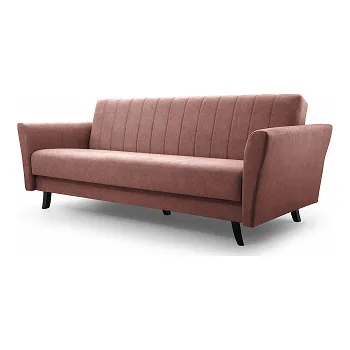 Pohovka LEILA - pohovka rozkládací ,látka terakota KRONOS 29 (vzorC)/ nožky dřevo - černá (LINEA=2BALÍKY) (IZ) (K250-E)